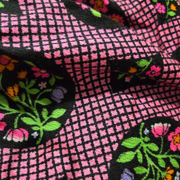 Vintage Halter Maxi Dress Pink Acrylic Floral Print Garden Coverup Hippie Small - Picture 14 of 15